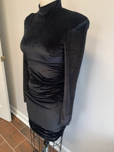 Load image into Gallery viewer, Black Velvet Turtle Neck Dress
